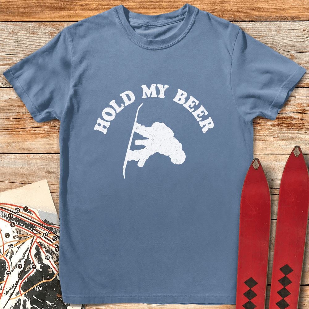 Hold My Beer Snowboard T Shirt Gift For Snowboarder