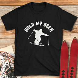 Hold My Beer T Shirt Gift For Skier