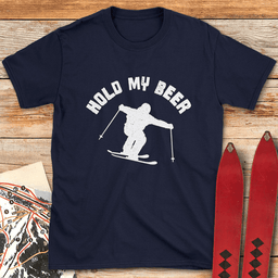 Hold My Beer T Shirt Gift For Skier