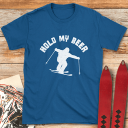 Hold My Beer T Shirt Gift For Skier