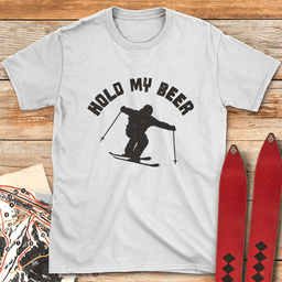 Hold My Beer T Shirt Gift For Skier