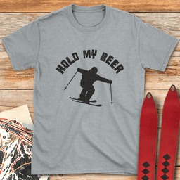 Hold My Beer T Shirt Gift For Skier