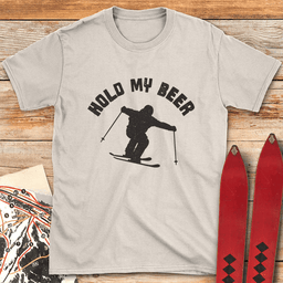 Hold My Beer T Shirt Gift For Skier