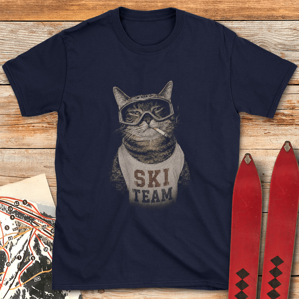 Ciggy Ski Kitty T Shirt Gift For Skier
