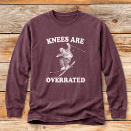 Knees Are Overrated T Shirt Gift For Skier