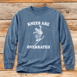 Knees Are Overrated T Shirt Gift For Skier