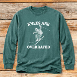 Knees Are Overrated T Shirt Gift For Skier