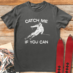 Catch Me If You Can Halftone T Shirt Gift For Skier