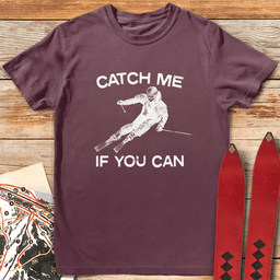 Catch Me If You Can Halftone T Shirt Gift For Skier