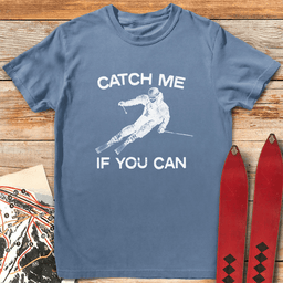 Catch Me If You Can Halftone T Shirt Gift For Skier