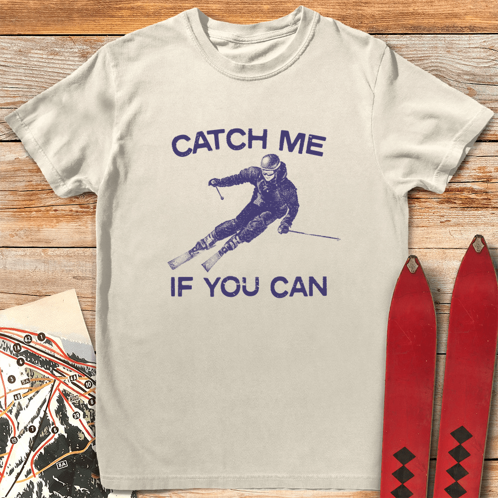 Catch Me If You Can Halftone T Shirt Gift For Skier