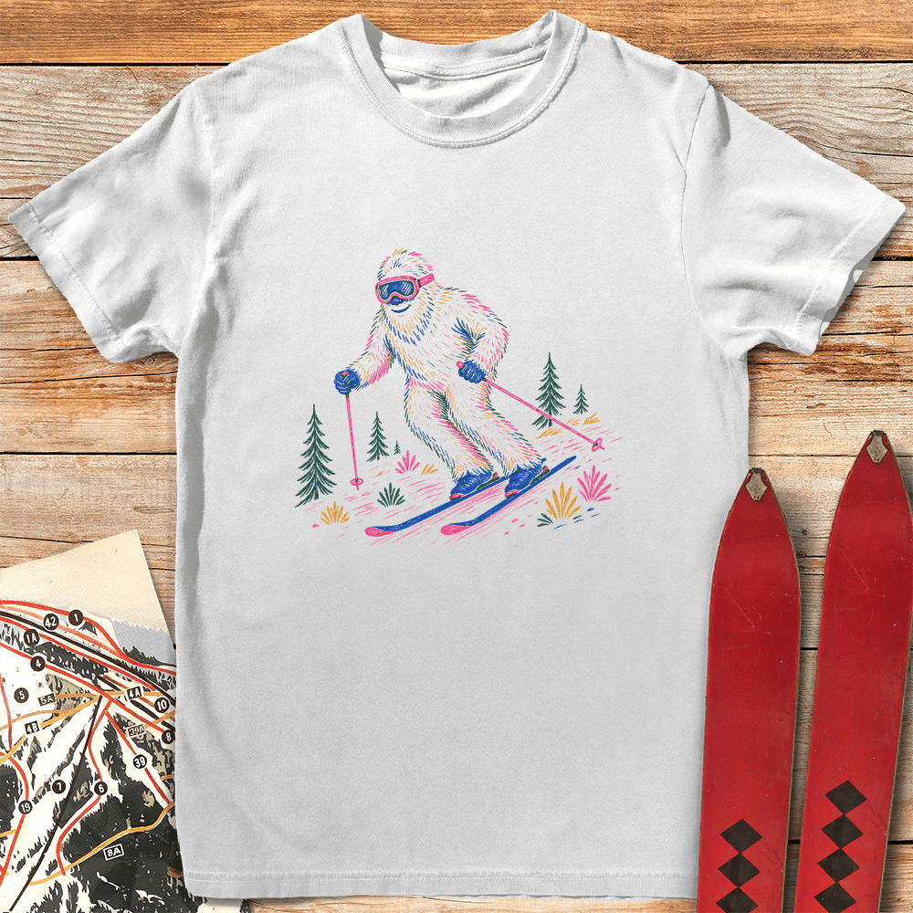 Color Yeti Ski T Shirt Gift For Skier