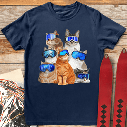 Cats T Shirt Gift For Skier