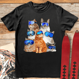 Cats T Shirt Gift For Skier