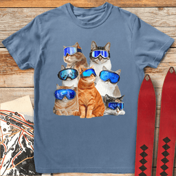 Cats T Shirt Gift For Skier
