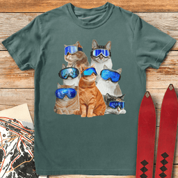 Cats T Shirt Gift For Skier