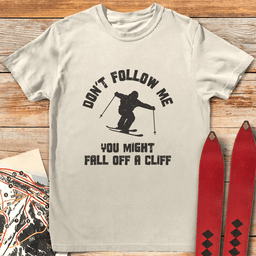 Dont Fall Ski Cliff T Shirt Gift For Skier