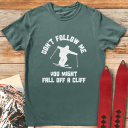 Dont Fall Ski Cliff T Shirt Gift For Skier