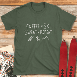 Coffee Ski Sweat T Shirt Gift For Skier