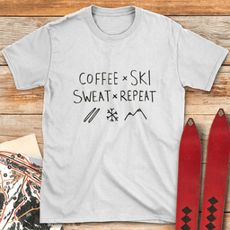 Coffee Ski Sweat T Shirt Gift For Skier
