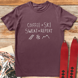 Coffee Ski Sweat T Shirt Gift For Skier