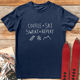 Coffee Ski Sweat T Shirt Gift For Skier