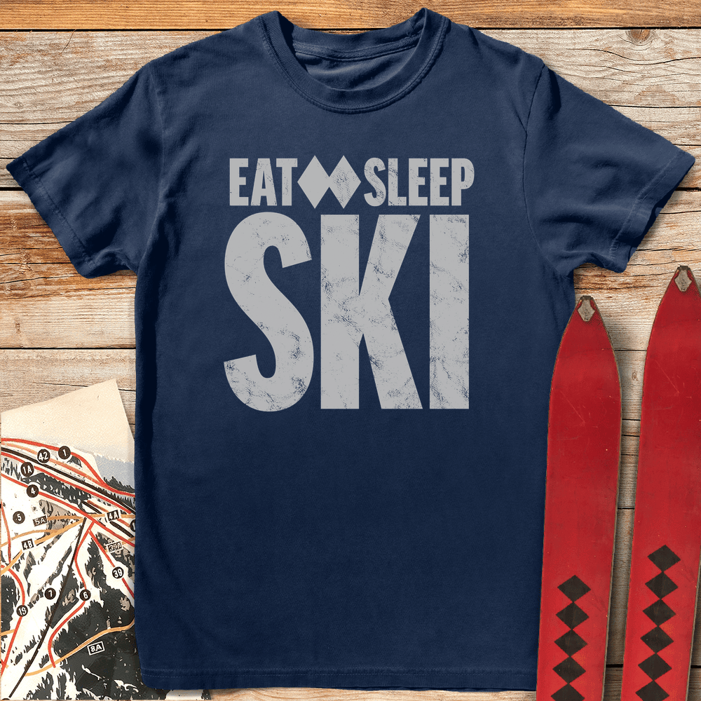 Eat Sleep Ski T Shirt Gift For Skier