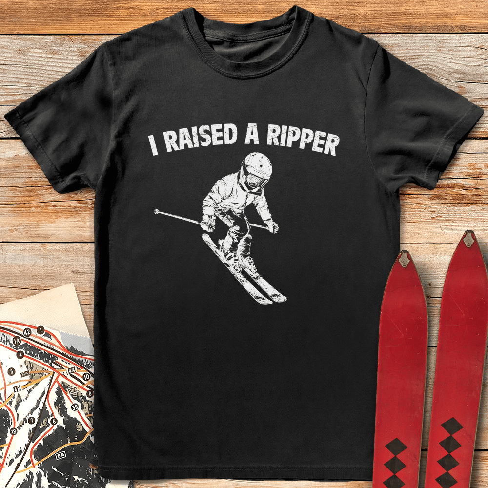 Raised A Ripper Ski T Shirt Gift For Skier