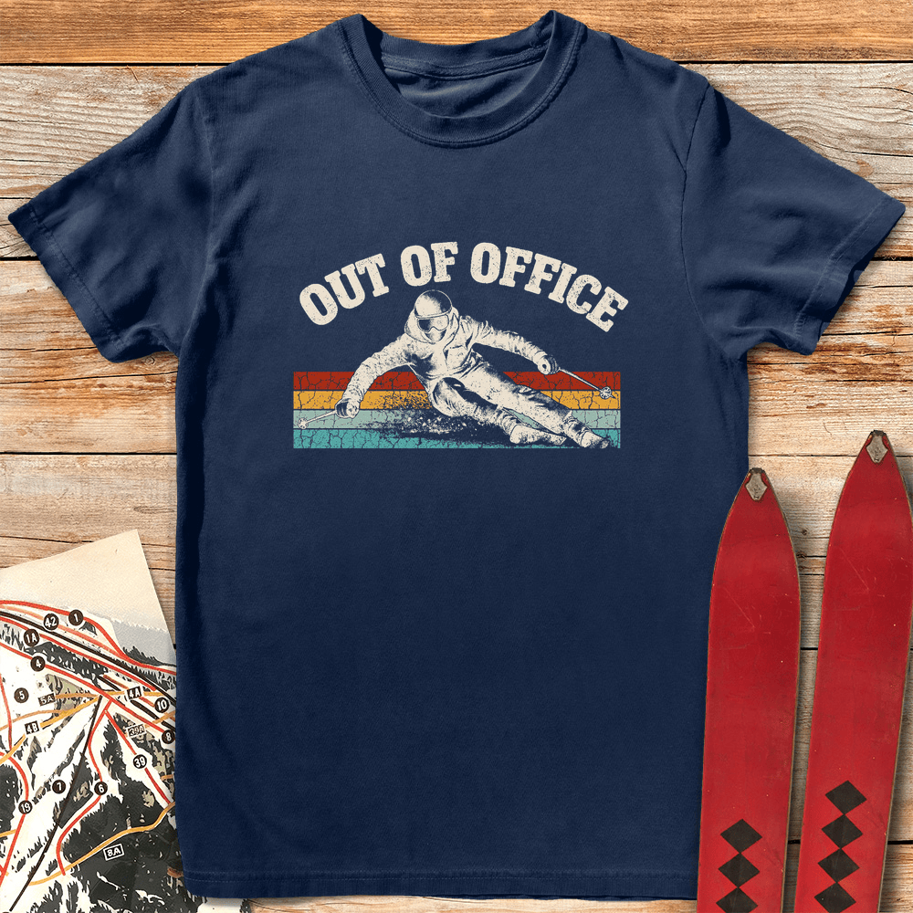 Out Of Office Vintage T Shirt Gift For Skier