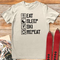 Eat Sleep Ski Repeat T Shirt Gift For Skier