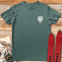 Just Send IT Pocket T Shirt Gift For Skier