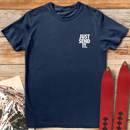 Just Send IT Pocket T Shirt Gift For Skier