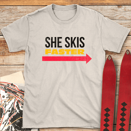She Skis Faster T Shirt Gift For Skier