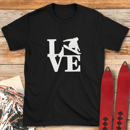 Love Sign Snowboard T Shirt Gift For Snowboarder