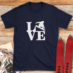Love Sign Snowboard T Shirt Gift For Snowboarder