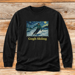 Gogh Skiing T Shirt Gift For Skier