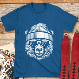 Cool Bear T Shirt Gift For Skier