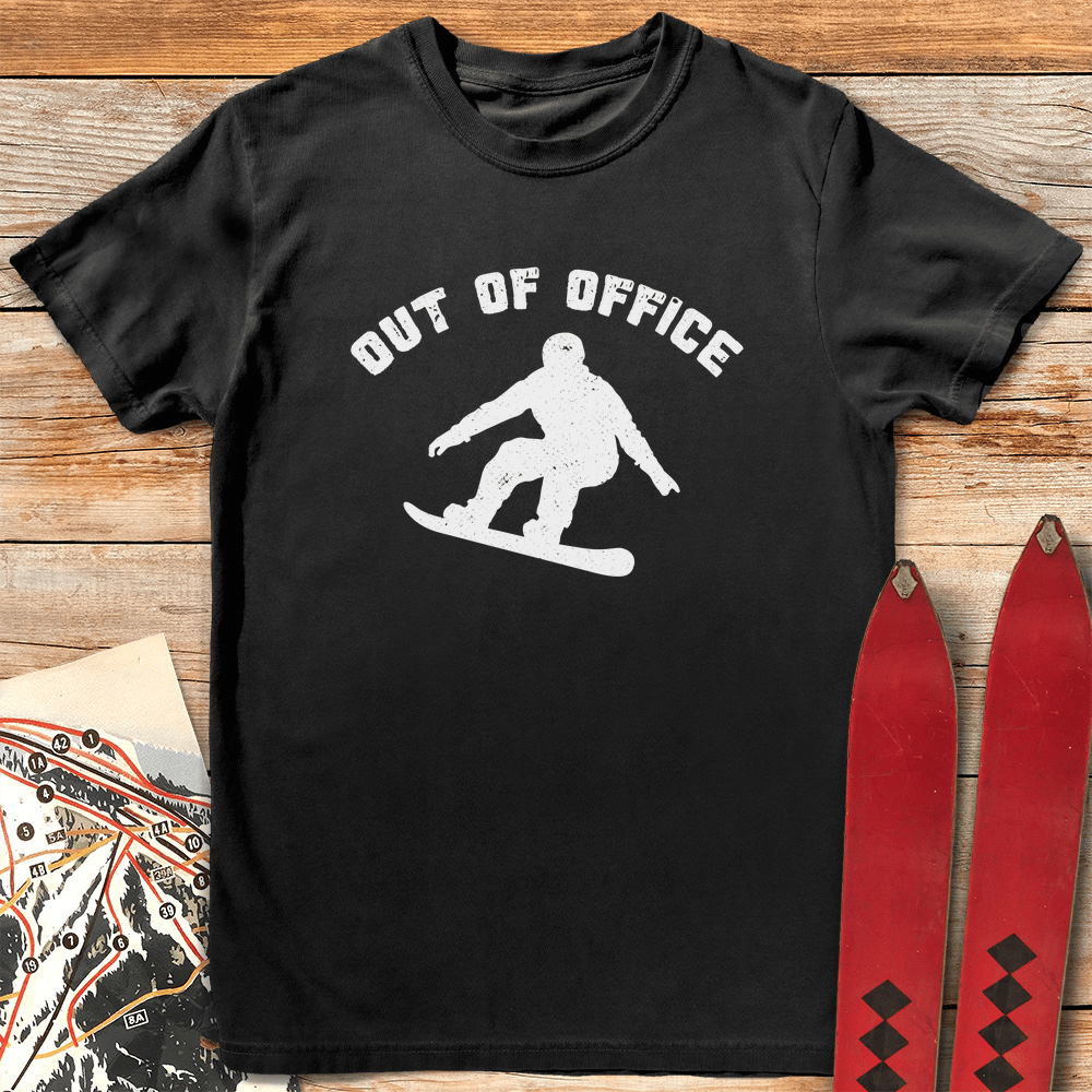 Out Of Office Snowboard Silhouette T Shirt Gift For Snowboarder