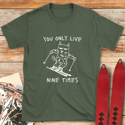Nine Times T Shirt Gift For Skier