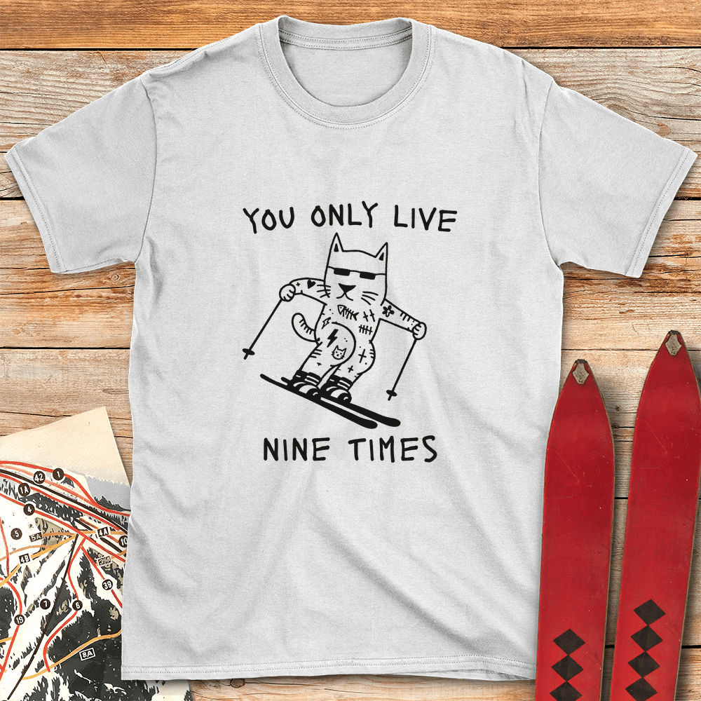 Nine Times T Shirt Gift For Skier