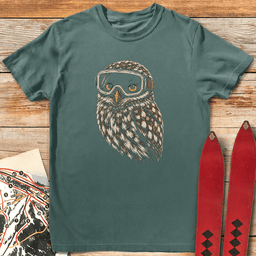 Owl Shreds T Shirt Gift For Skier