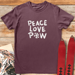 Peace Love Pow T Shirt Gift For Skier