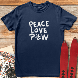 Peace Love Pow T Shirt Gift For Skier