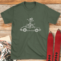 Roof Ride T Shirt Gift For Skier
