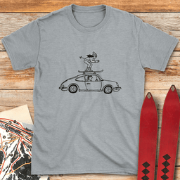 Roof Ride T Shirt Gift For Skier