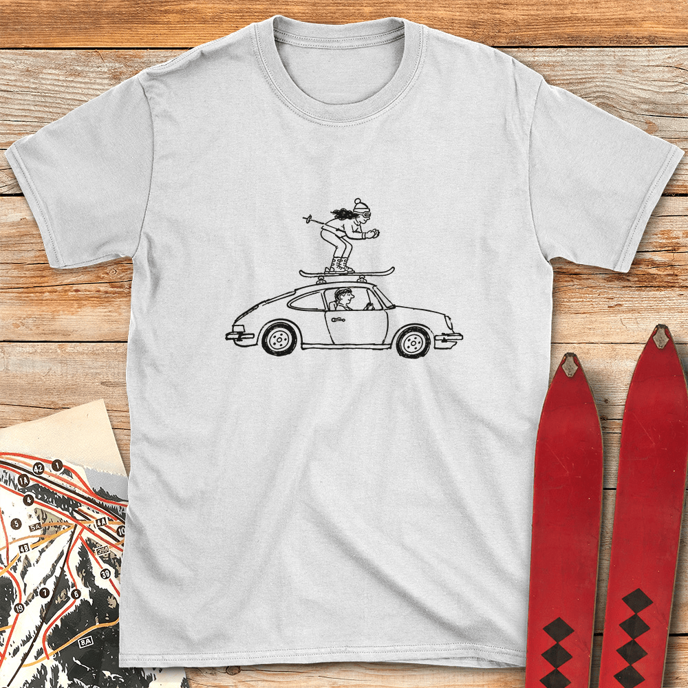 Roof Ride T Shirt Gift For Skier