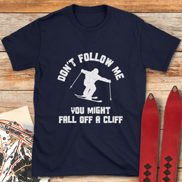 Dont Fall Ski Cliff T Shirt Gift For Skier