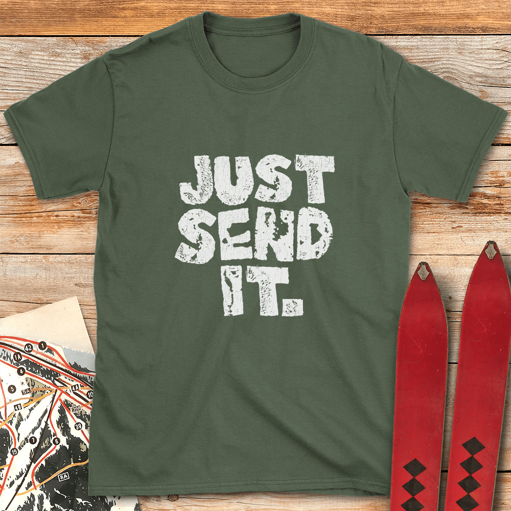 Just Send Gritty T Shirt Gift For Skier