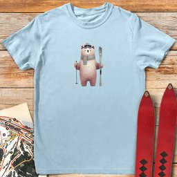 Cute Ski Bear T Shirt Gift For Skier