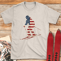 First Tracks USA T Shirt Gift For Skier
